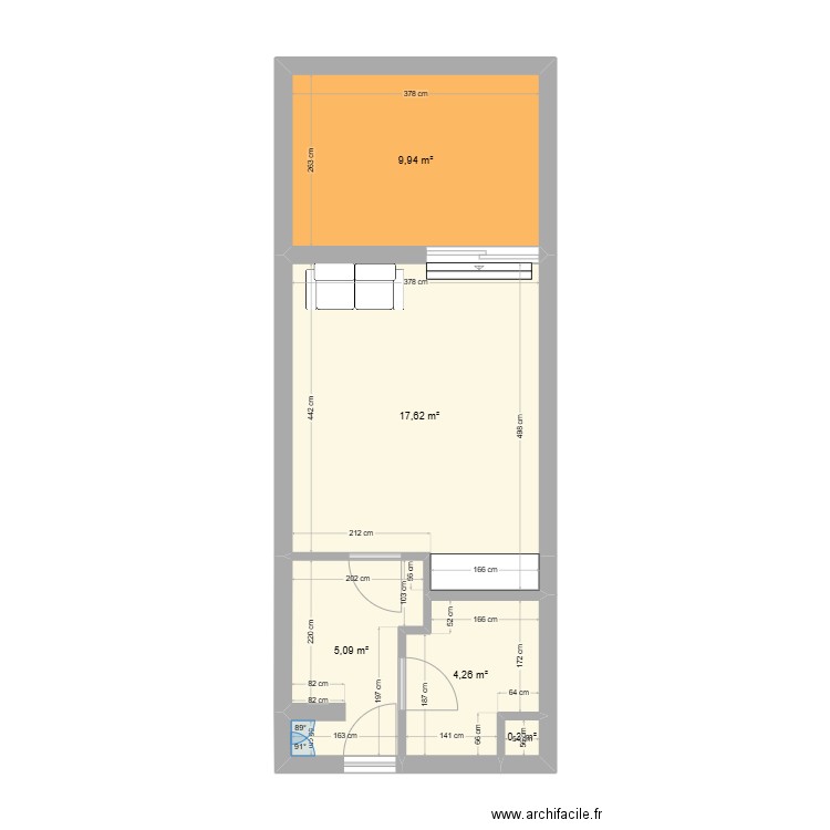 AMIRAL2. Plan de 5 pièces et 37 m2