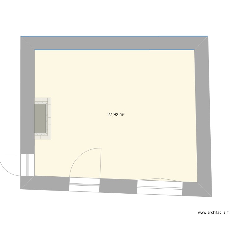 maison de campagne. Plan de 1 pièce et 28 m2