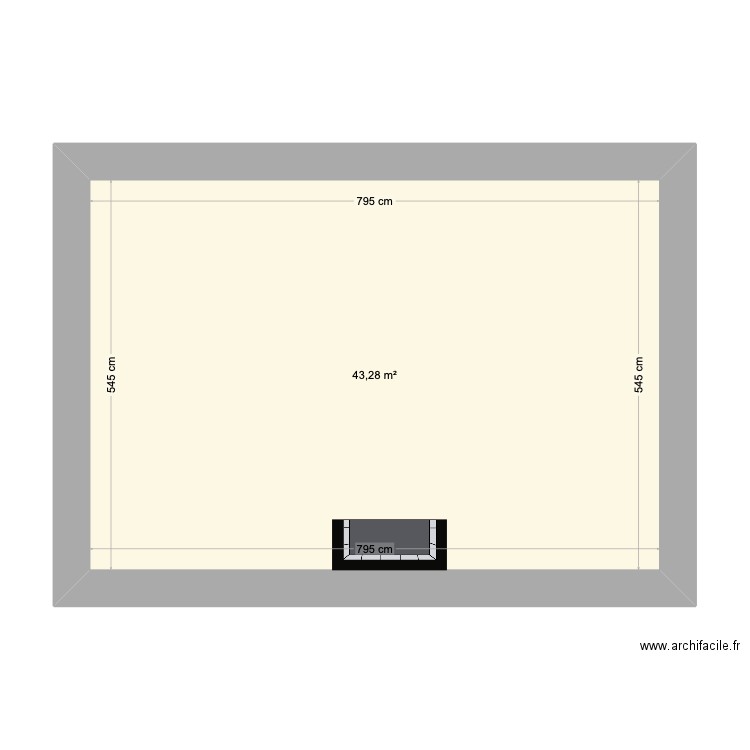 habillage cheminée sam. Plan de 1 pièce et 43 m2