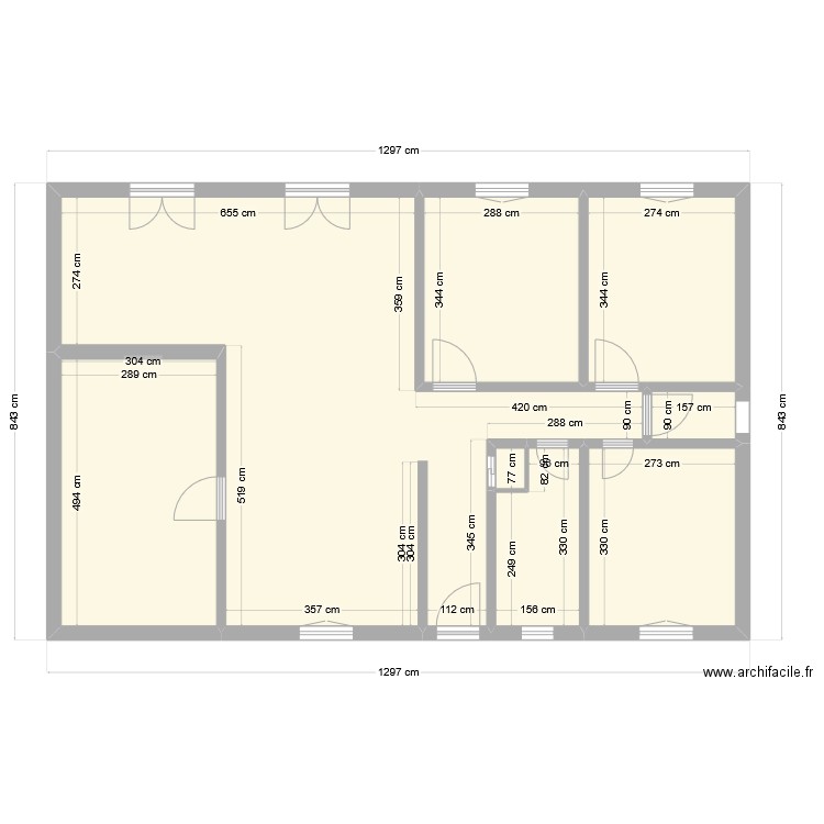 Projet maison. Plan de 8 pièces et 86 m2