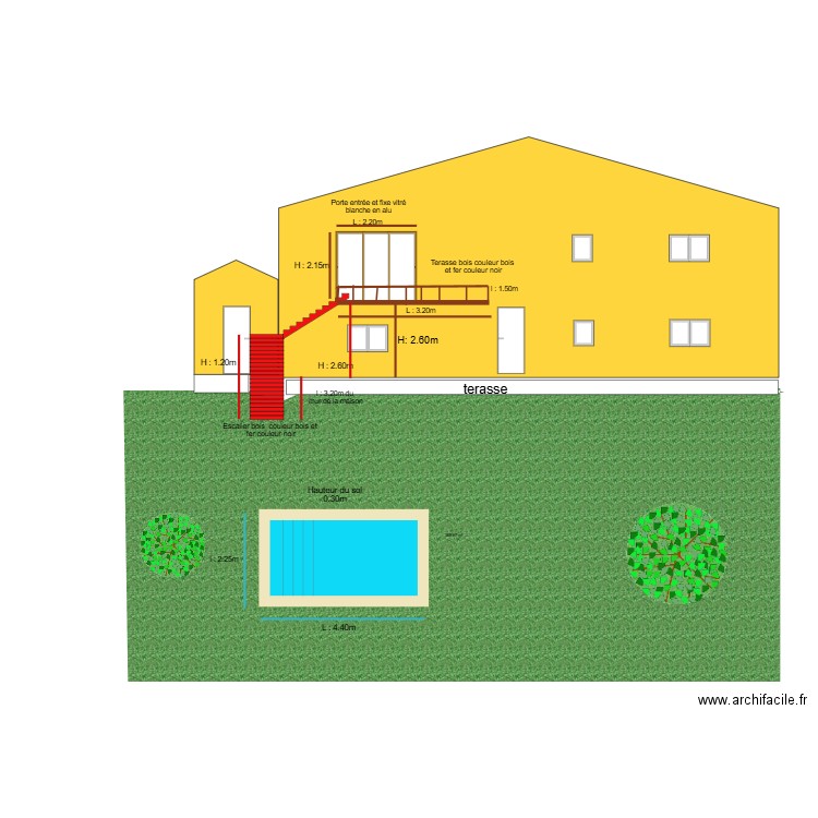 facade arierre apres travaux. Plan de 0 pièce et 0 m2