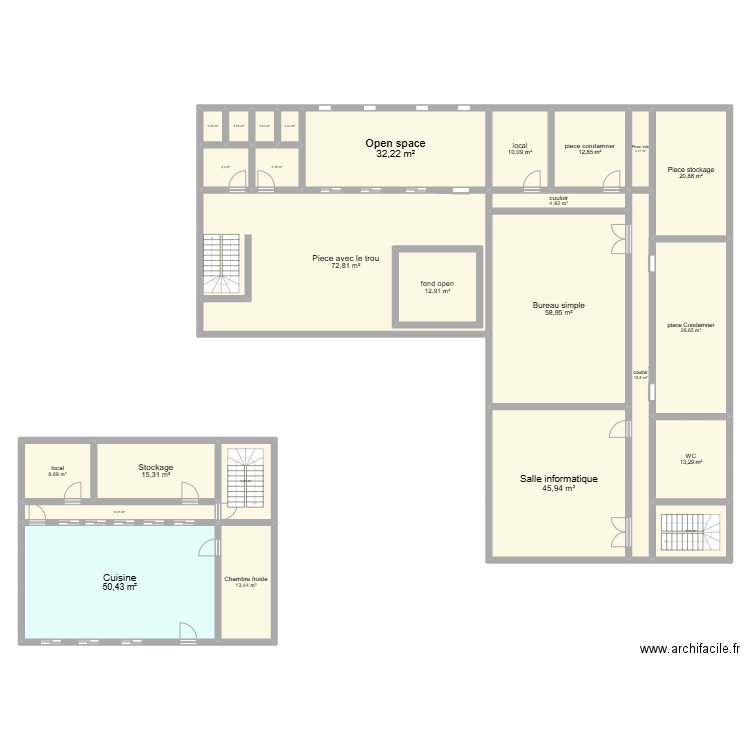 Plan du prologue. Plan de 26 pièces et 476 m2