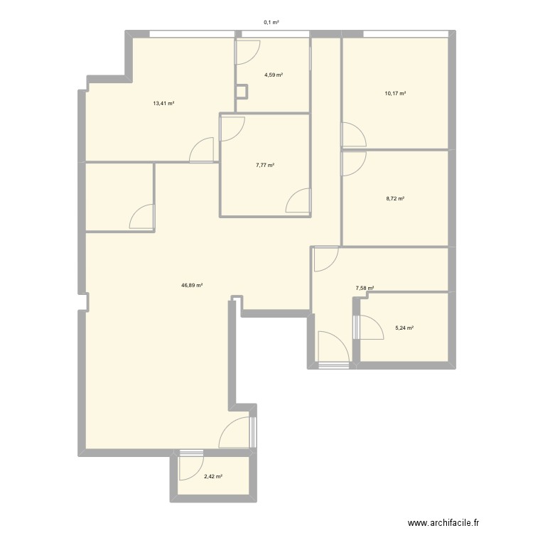 plan 2d . Plan de 10 pièces et 107 m2