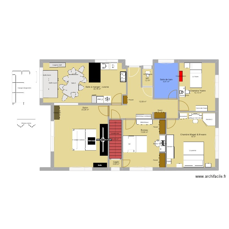 Plans finaux. Plan de 10 pièces et 114 m2