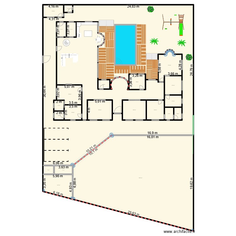 KOUNOUNE. Plan de 23 pièces et 1476 m2