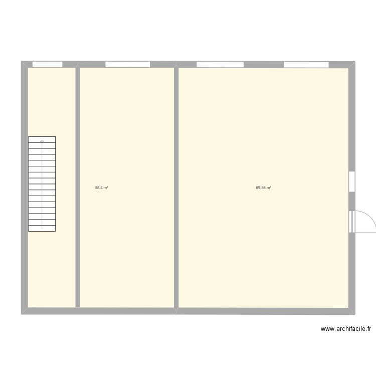 plan client. Plan de 2 pièces et 128 m2