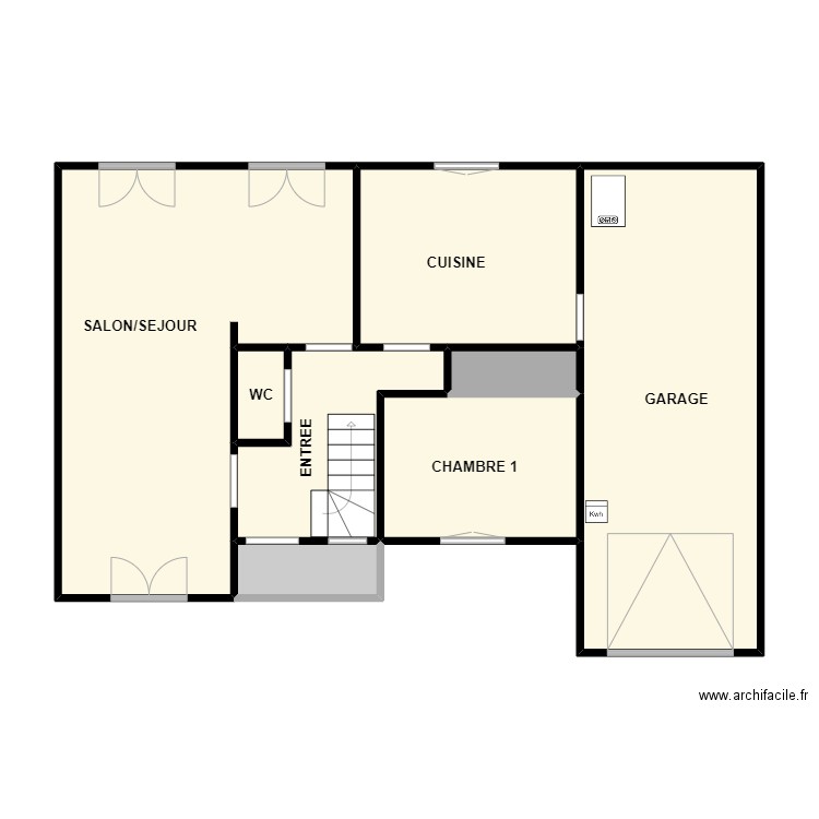 guignard rdc. Plan de 8 pièces et 84 m2