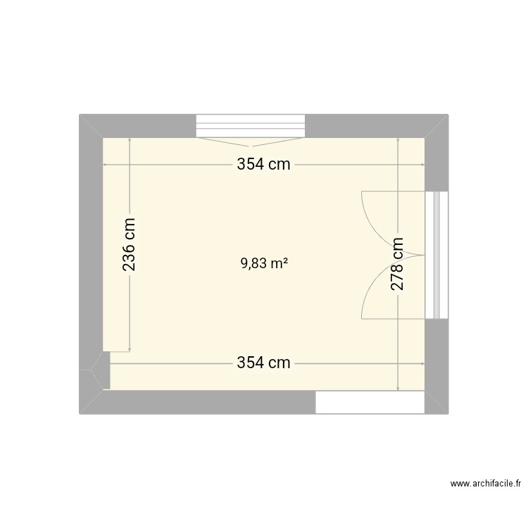 Cuisine . Plan de 1 pièce et 10 m2