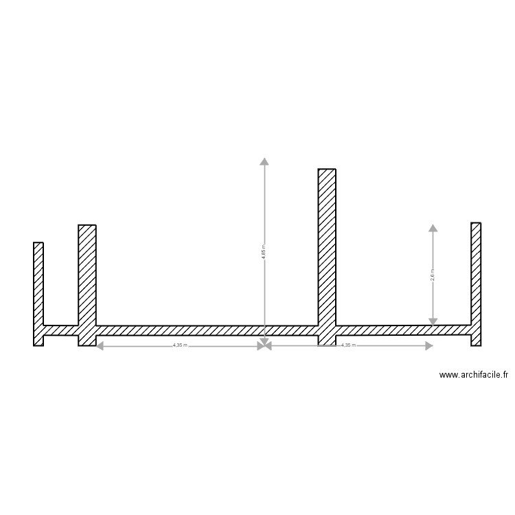 coupe maison. Plan de 0 pièce et 0 m2