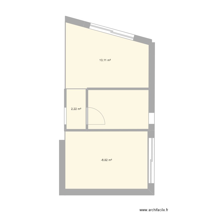 Extension 2. Plan de 3 pièces et 29 m2