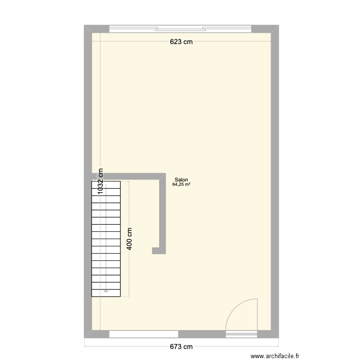 FAO CASA 2 RDC. Plan de 1 pièce et 64 m2