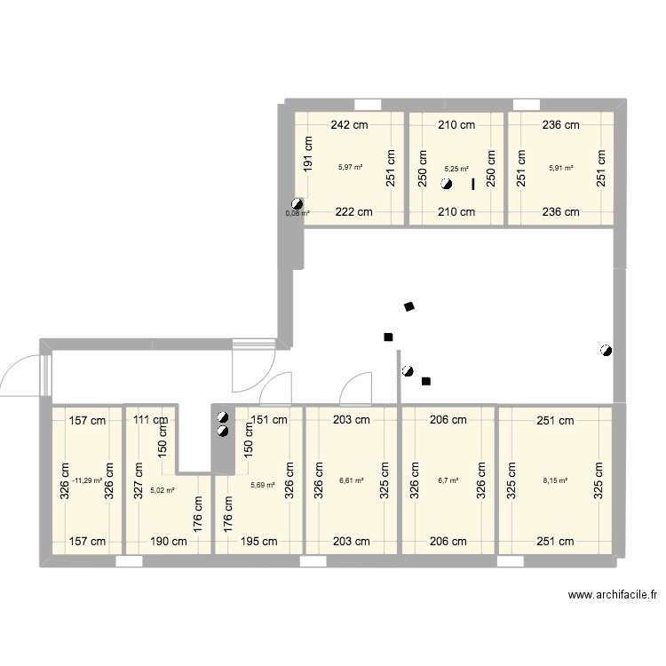 Loft Oslo Actuel. Plan de 10 pièces et 54 m2