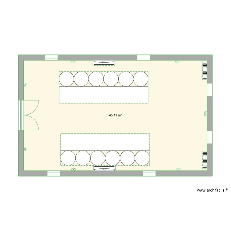 SALLE DE FETE. Plan de 1 pièce et 45 m2