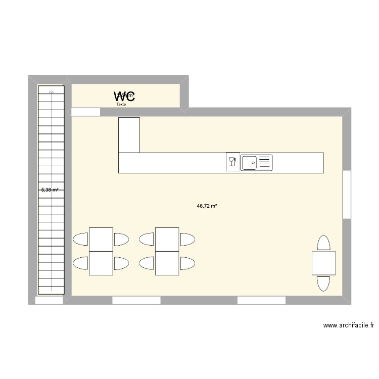 Projet commun 1. Plan de 3 pièces et 55 m2