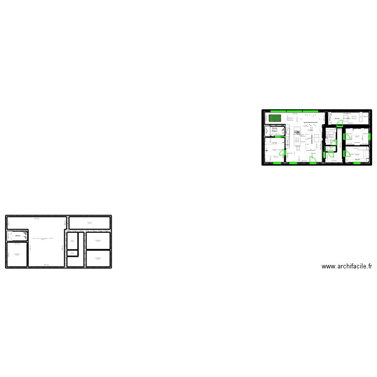 lege. Plan de 19 pièces et 401 m2