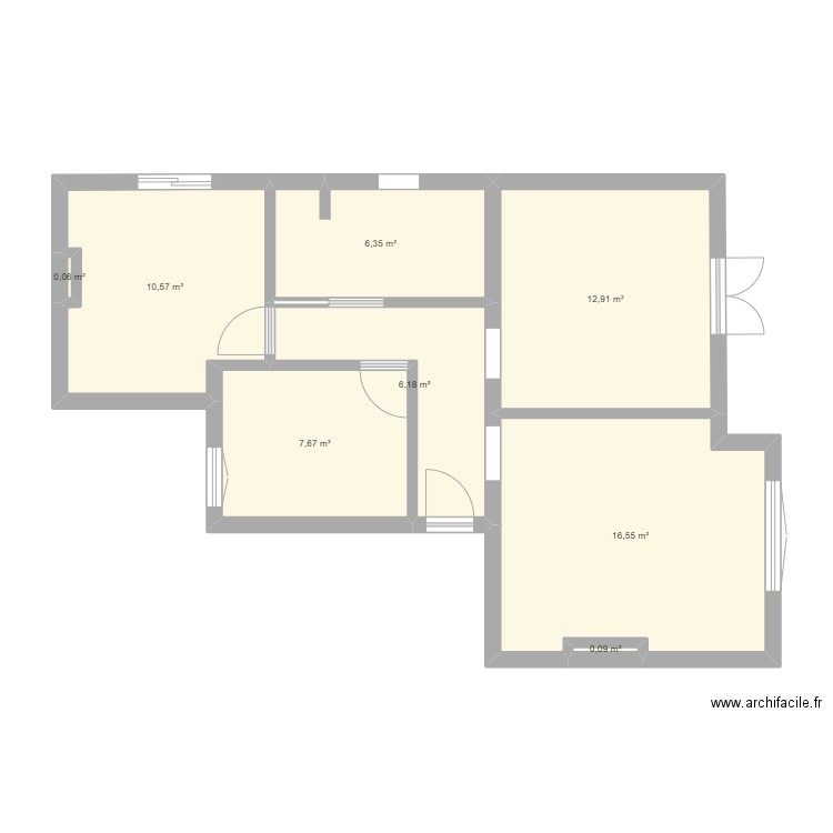 APPART ACTUEL. Plan de 8 pièces et 60 m2