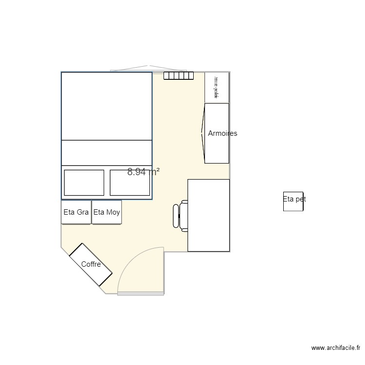 Ma Chambre Future 2. Plan de 1 pièce et 9 m2