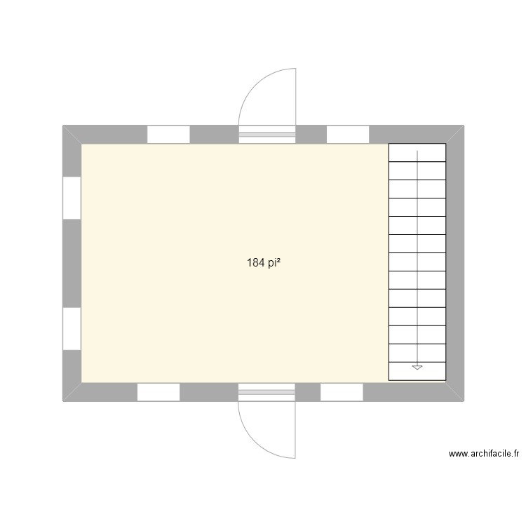 plan. Plan de 1 pièce et 17 m2