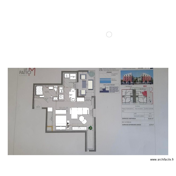 Studio. Plan de 0 pièce et 0 m2