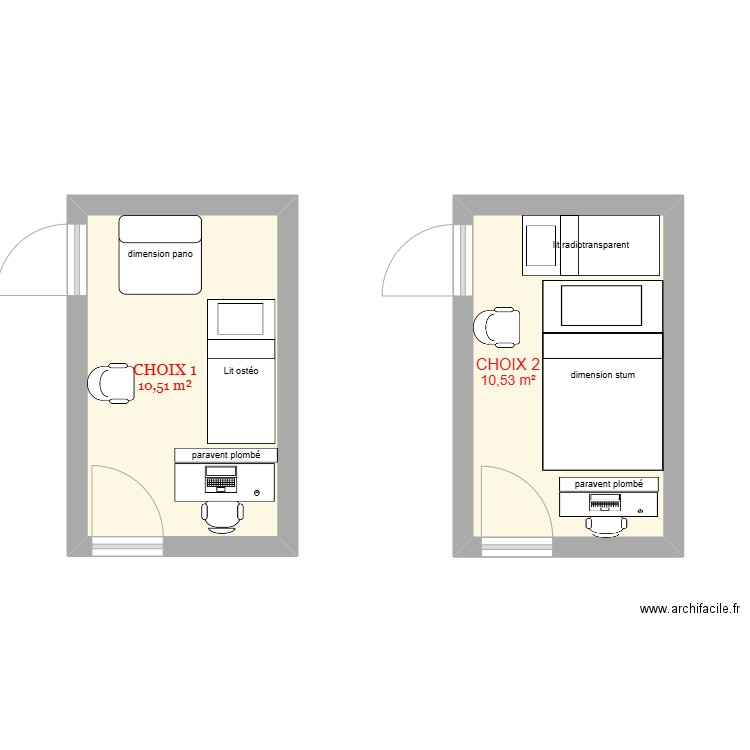 Nouvelle salle Vallauris. Plan de 2 pièces et 21 m2