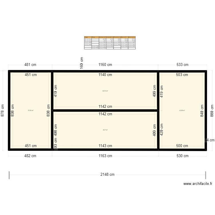 New 1101 droite fondation . Plan de 4 pièces et 173 m2