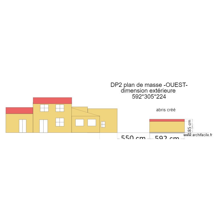 DP- plan de masse -OUEST-  Abris . Plan de 0 pièce et 0 m2