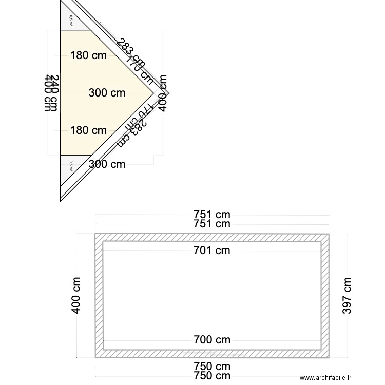 Gisèle façade sud. Plan de 2 pièces et 49 m2