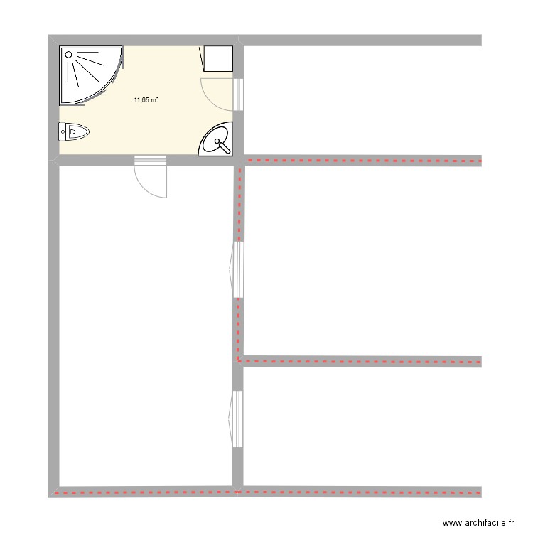 lebrave. Plan de 1 pièce et 12 m2