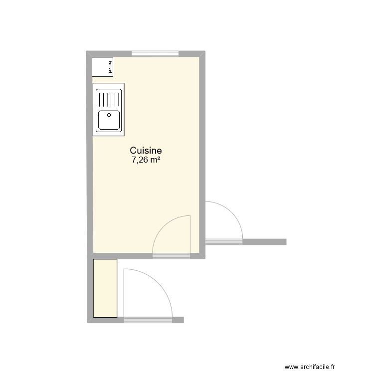 bvd Starsbourg. Plan de 1 pièce et 7 m2