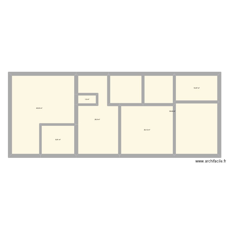 Ferme Base. Plan de 7 pièces et 155 m2