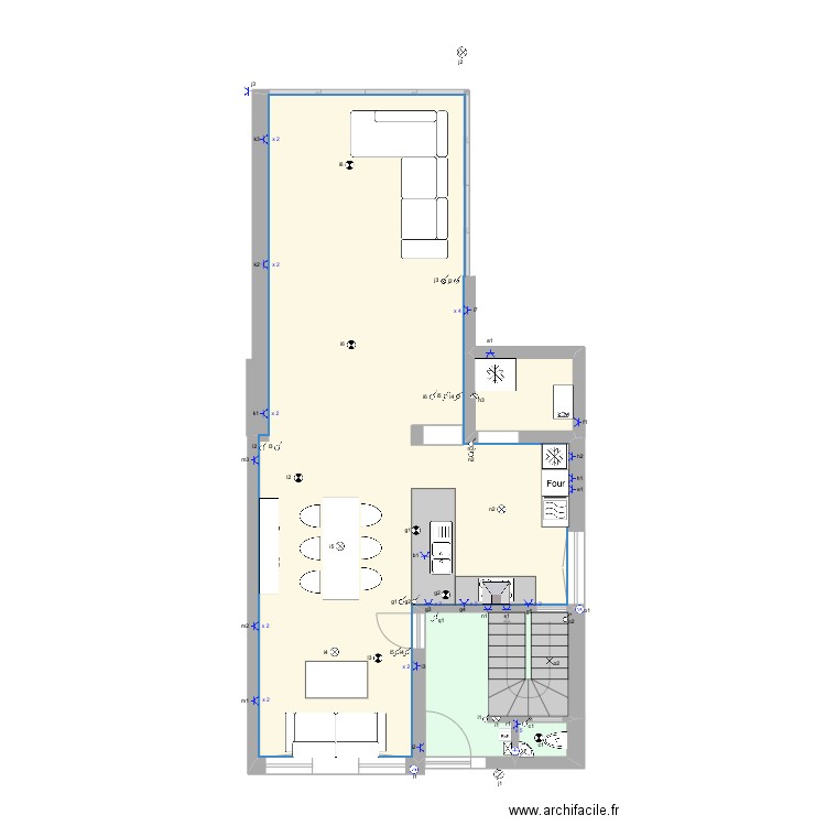 90c et 90 d shéma electrique clair. Plan de 4 pièces et 80 m2