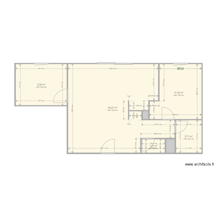 foncia 22  solignac d11. Plan de 7 pièces et 60 m2