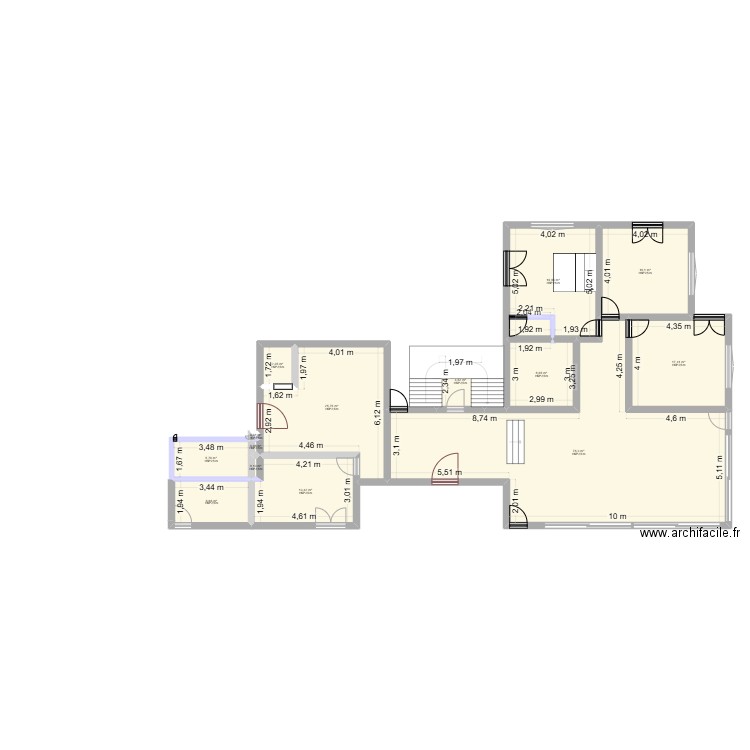 Villa. Plan de 14 pièces et 197 m2