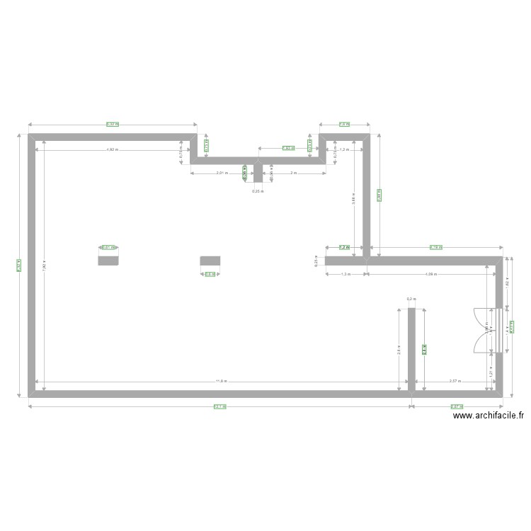 Buanderie. Plan de 1 pièce et 95 m2