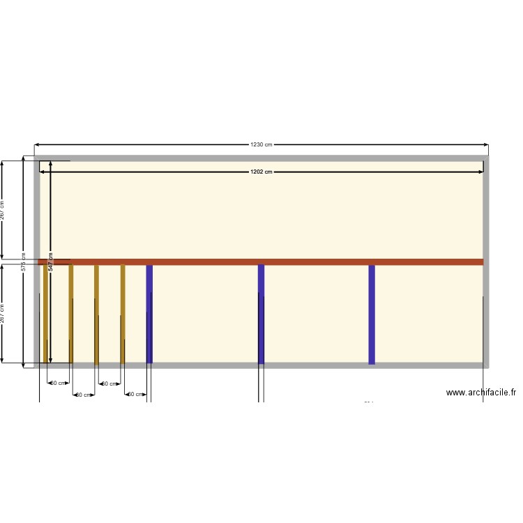 LAMELLE COLLE  . Plan de 1 pièce et 66 m2