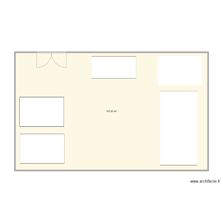 aménagement bureau. Plan de 1 pièce et 102 m2