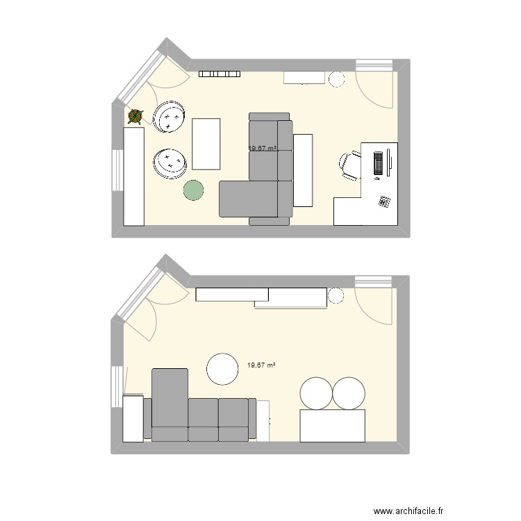 HomesweatHome. Plan de 2 pièces et 39 m2