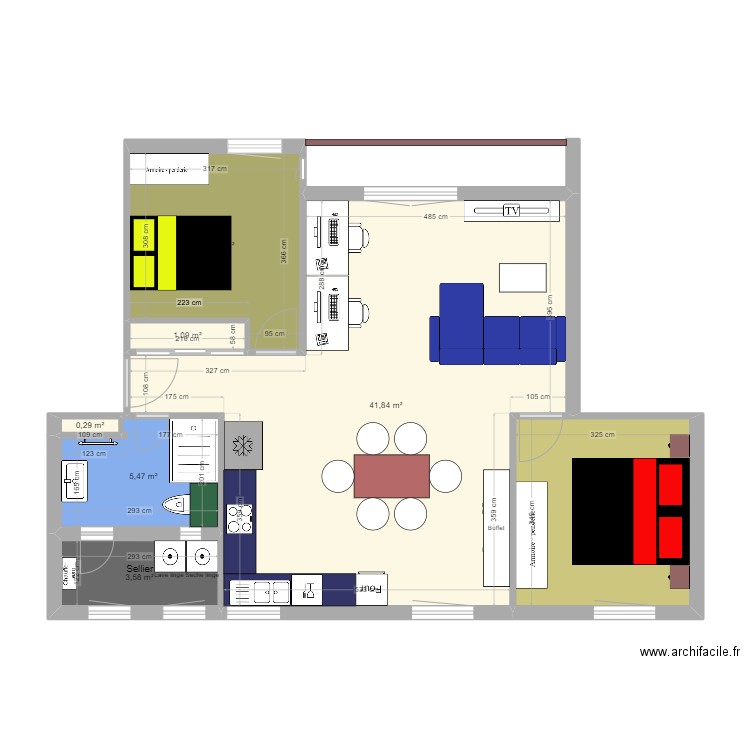 Vitry 3. Plan de 7 pièces et 74 m2