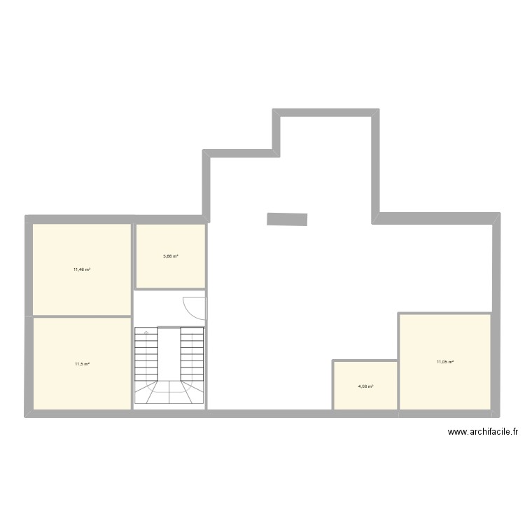 Maison. Plan de 5 pièces et 44 m2