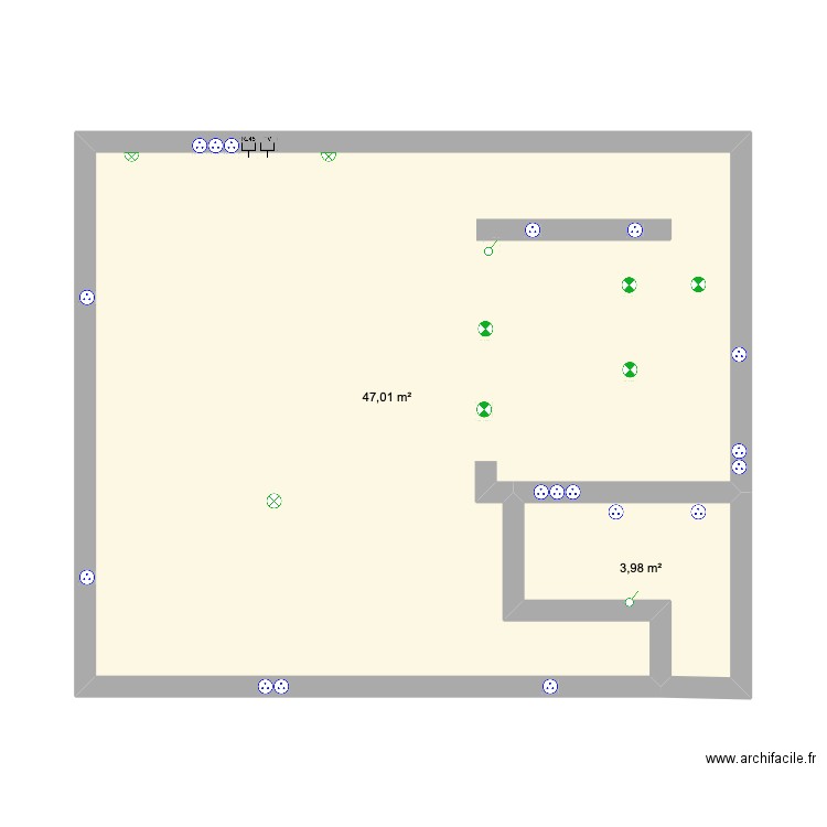 maison. Plan de 2 pièces et 51 m2