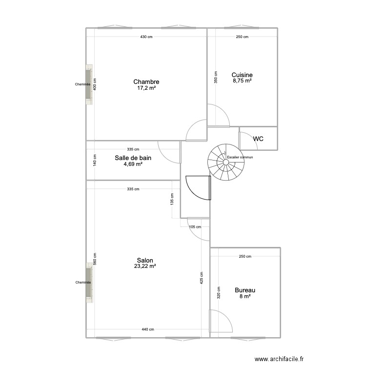 Gilbert 1. Plan de 6 pièces et 63 m2