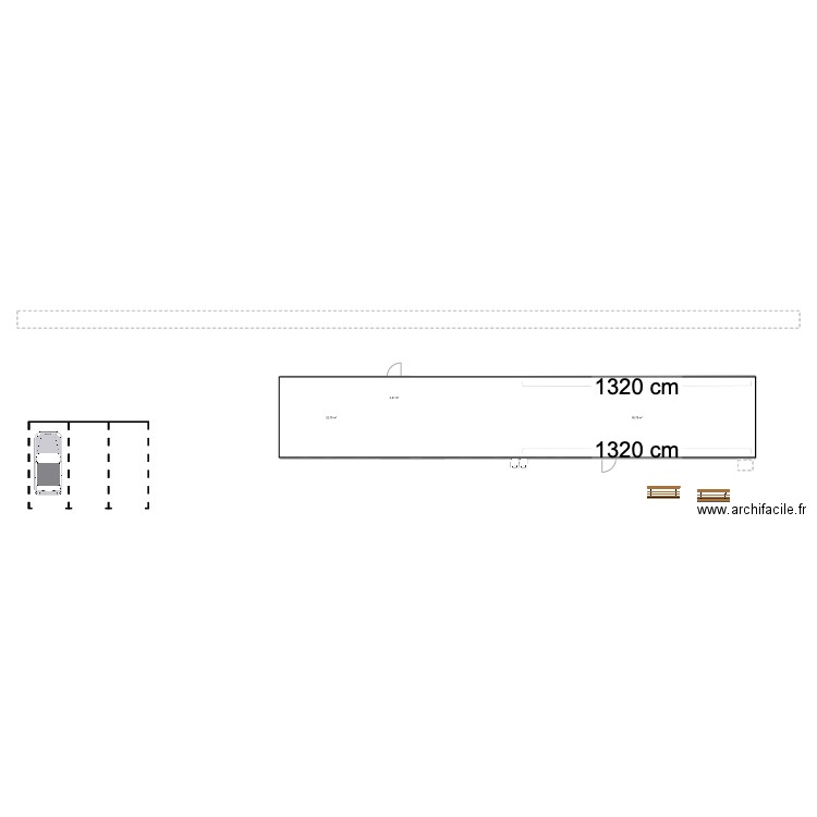 CFC. Plan de 3 pièces et 81 m2