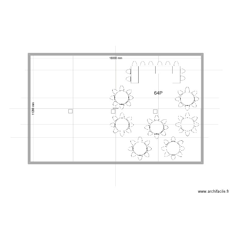 table ret-rond 64p. Plan de 1 pièce et 202 m2