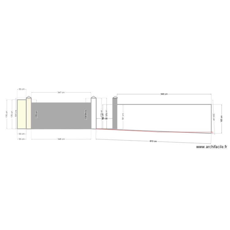 cloture1. Plan de 3 pièces et 7 m2