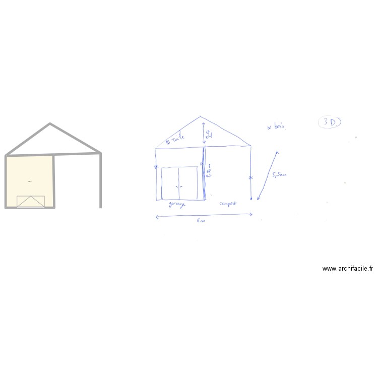 maison bois. Plan de 1 pièce et 80 m2