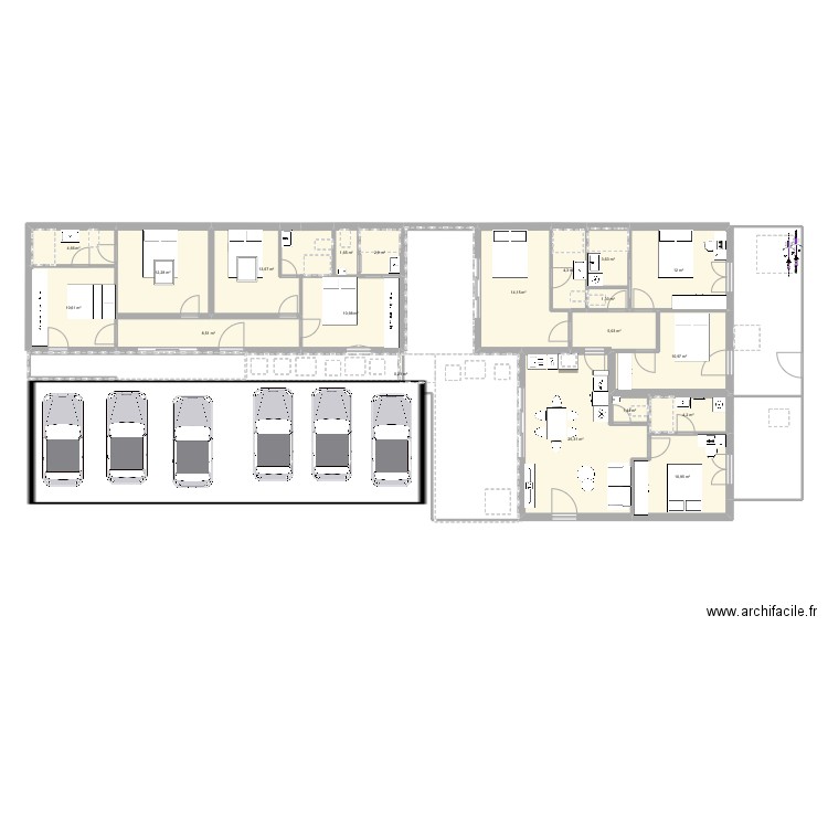 PL 18 8 CHAMBRES. Plan de 24 pièces et 205 m2