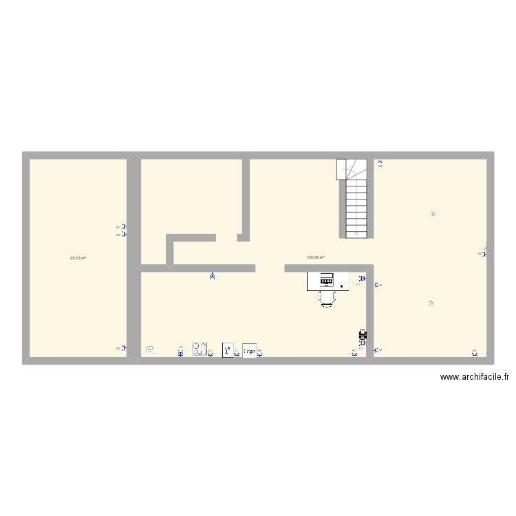 correction plan électrique maison. Plan de 2 pièces et 130 m2