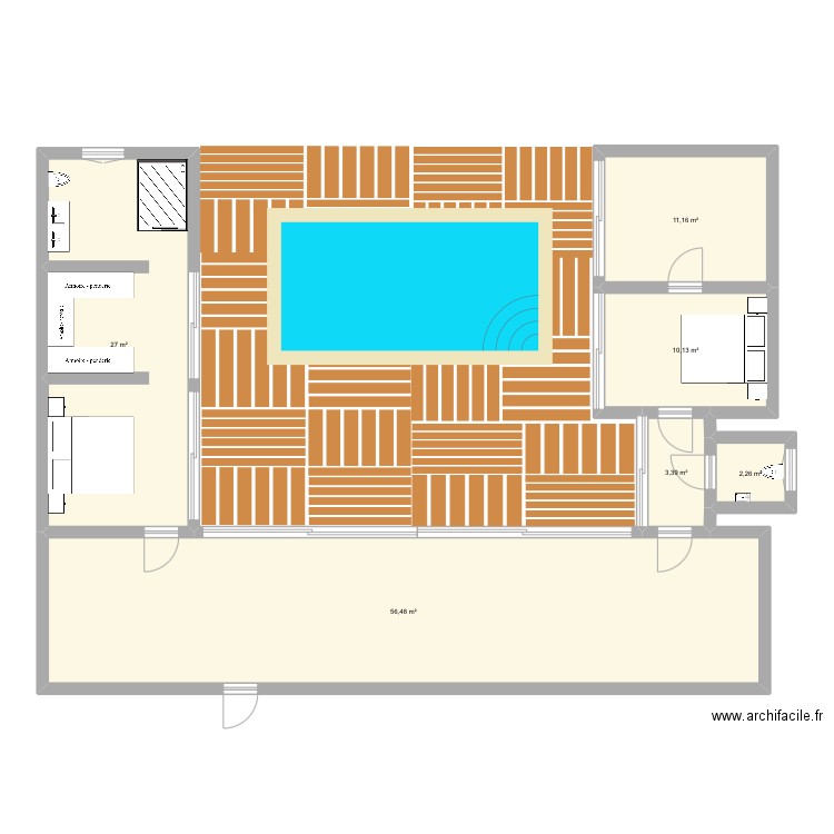 Stmm. Plan de 6 pièces et 110 m2