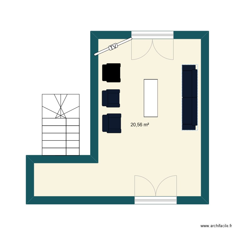 Hall d'accueil. Plan de 1 pièce et 21 m2