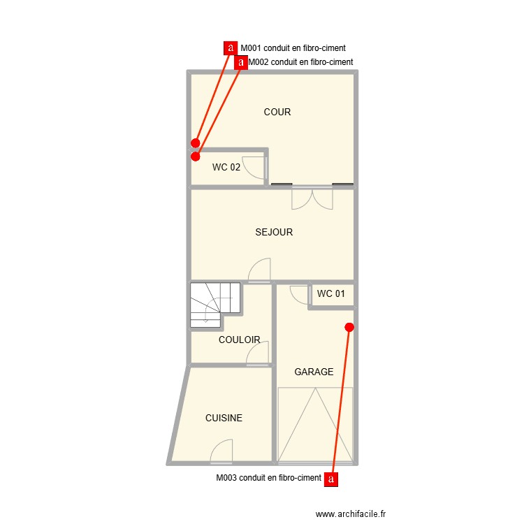 RDC BEAUCAIRE USAM. Plan de 8 pièces et 45 m2